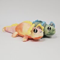 Axolotl Echse Molch Kuscheltier Figur Plüsch Tintenfisch Spiel Puppe XL 25 cm Plüschtier Püsch Wassertier orange neu