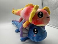 Axolotl Echse Molch Kuscheltier Figur Plüsch Tintenfisch Spiel Puppe XL 25 cm Plüschtier Püsch Wassertier orange neu