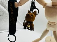 Schlüsselanhänger Französische Bulldogge Mops 6cm Mini Anhänger Geschenk Cartoon Schlüsselanhänger Silikon Schlüsselanhänger für Handyhülle Charme Rucksack Geschenk Lala braun