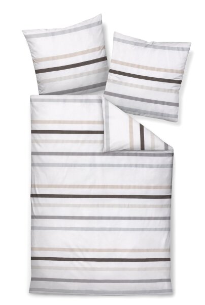 Janine Mako-Satin Bettwäsche 135x200,80x80 2 teilig  J. D. 87101-07-500 taupegrau