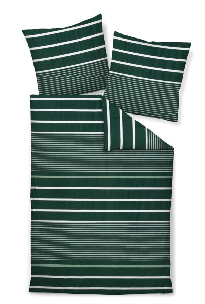 Janine Mako-Satin Bettwäsche 155x220,80x80 2 teilig  J. D. 87105-06-512 jade waldgrün