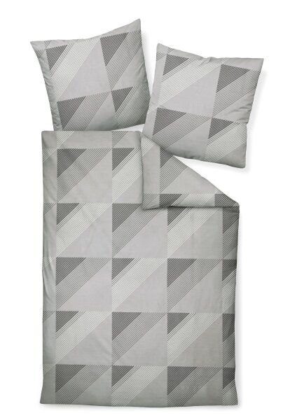 Janine Mako-Satin Bettwäsche 155x200,80x80 2 teilig  J. D. 87065-08-510 grau