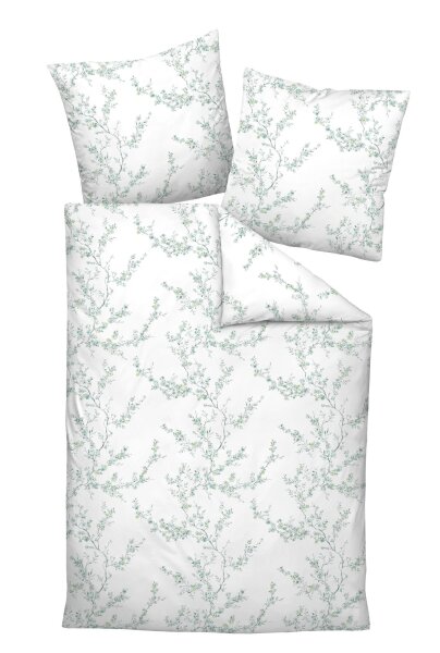 Janine Mako-Satin Bettwäsche 135x200,80x80 2 teilig  Milano 45104-06-500 salbeigrün zitrone