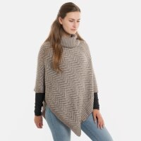 Knit Factory Amber Gestrickter Poncho Marron/Iced Clay