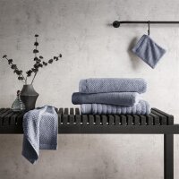 Heckett and Lane 1x VPE 3 st. Prestige Waschhandschuhe 16/21 Insignia Blue Waschhandschuhe 16x21 Insignia-Blue Gestreift