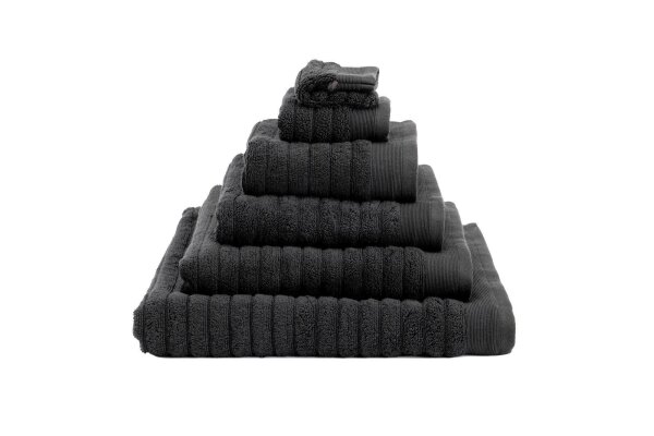 Heckett and Lane 1x VPE 3 st. Prestige Gastentuch 30/50 Night Black Gästetuch 30x50 Night-Black Gestreift