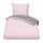 Soma Biber Bettw&auml;sche 2tlg grau rosa 65101-01| Bettw&auml;sche-Set aus 100% Baumwolle | 2 teilige Wende-Bettw&auml;sche 135x200 cm & Kissen 80x80 cm | Geometrisches Muster