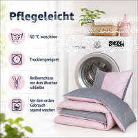 Soma Biber Bettw&auml;sche 2tlg grau rosa 65101-01| Bettw&auml;sche-Set aus 100% Baumwolle | 2 teilige Wende-Bettw&auml;sche 155x220cm & Kissen 80x80 cm | Geometrisches Muster