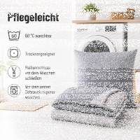 Soma Biber Bettwäsche 2tlg grau Silber 65101-08 | Bettwäsche-Set aus 100% Baumwolle | 2 teilige Wende-Bettwäsche 135x200 cm & Kissen 80x80 cm | Geometrisches Muster