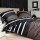 Soma Biber Bettwäsche Davos 2 teilig Bettbezug 135 x 200 cm Kopfkissenbezug 80 x 80 cm Nougat schwarz Streifen