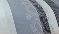 Soma Feinbiber Wende-Bettwäsche Davos 6456-08 135x200 cm + 80x80 cm Bordüre paisley Streifen Anthrazit grau