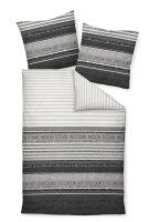 Soma Feinbiber Bettwäsche 2 teilig Bettbezug 155 x 220 cm Kopfkissenbezug 80 x 80 cm Davos 6481-08 platin graphit