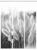 Vision S  Dinora 3Er Set 260 x 60 cm 3x Schiebevorhang inkl. Paneelwagen und Klemmleiste Grau