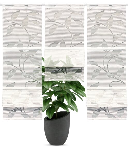 HOME WOHNIDEEN Rana 3Er Set 120 x 30 cm 3x Magnetrollo inkl. Magnetstangen Weiß