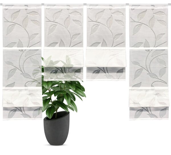 HOME WOHNIDEEN Rana 4Er Set 120 x 30 cm 4x Magnetrollo inkl. Magnetstangen Weiß