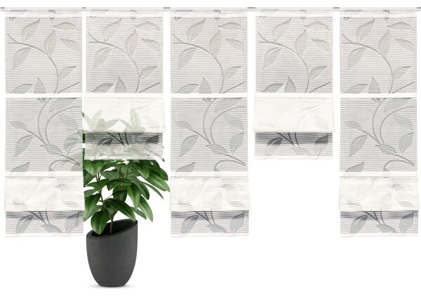 HOME WOHNIDEEN Rana 5Er Set 120 x 30 cm 5x Magnetrollo inkl. Magnetstangen Weiß
