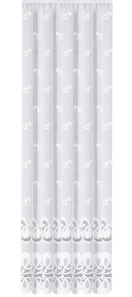 HOME WOHNIDEEN Fertigstore Jacquad Fein "Leonora" 145 x 450 cm 1x Fertigstore Weiss