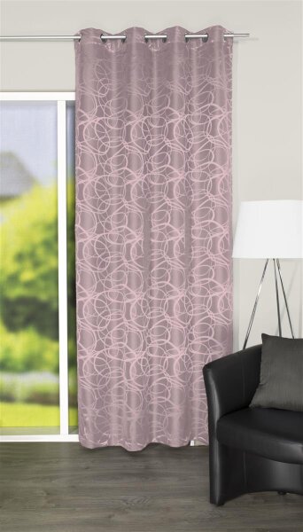 HOME WOHNIDEEN Ösenschal Deko Jacquardgemustert "Lenny" 245 x 140 cm 1x Fertigdeko Rose