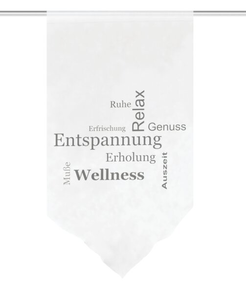 HOME WOHNIDEEN Fensterbehang Voile Digitaldruck "Auszeit" 80 x 40 cm 1x Fensterbehang Grau