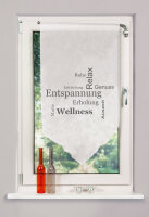 HOME WOHNIDEEN Fensterbehang Voile Digitaldruck "Auszeit" 100 x 90 cm 1x Fensterbehang Grau