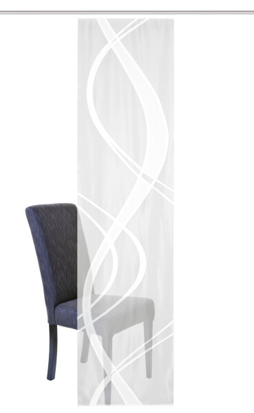 HOME WOHNIDEEN Schiebevorhang Jacquard Transparent "Tibaso" 245 x 57 cm 1x Schiebewand inkl. Paneelwagen und Beschwerungsstange Weiss