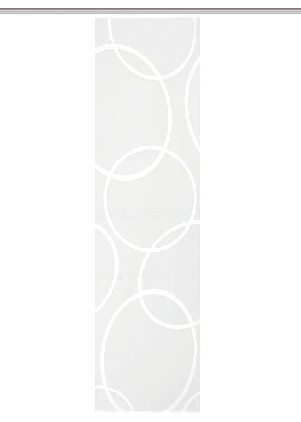 HOME WOHNIDEEN Schiebevorhang Jacquard Transparent "Pinale" 245 x 57 cm 1x Schiebewand inkl. Paneelwagen und Beschwerungsstange Weiss