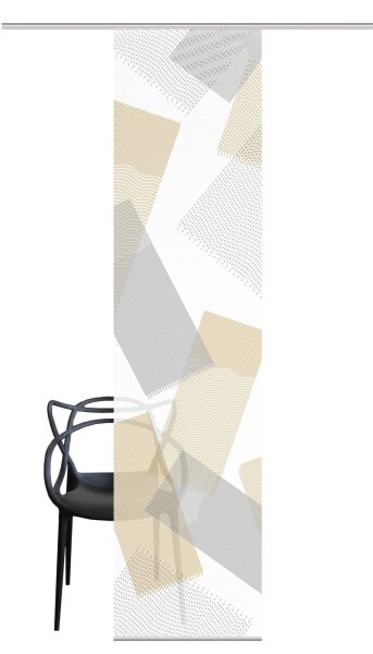 Vision S  Vision S | Schiebevorhang Bambusoptik Digitaldruck "Nayah" 260 x 60 cm 1x Schiebewand inkl. Paneelwagen und Klemmleiste Gold