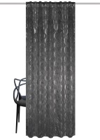 HOME WOHNIDEEN Fertigschal Abdunkler Suede Foliendruck "Eddie" 245 x 140 cm 1x Abdunklungsschal Grau