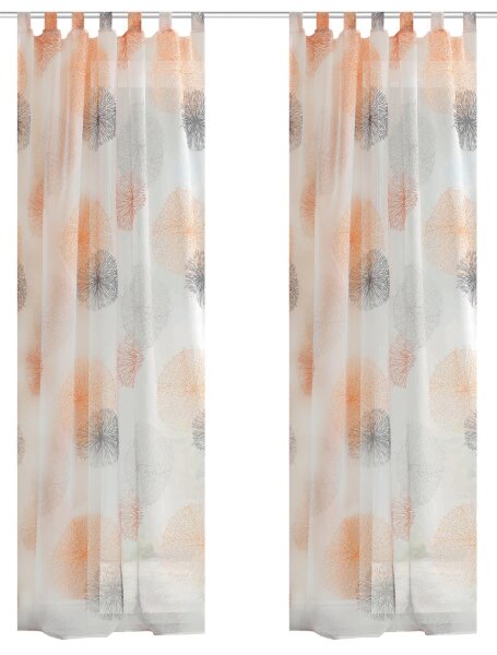 HOME WOHNIDEEN Rawlins 2Er Set Schlaufenschal 245 X 140 cm 2x Fertigschal inkl. 1x Bügelband Orange