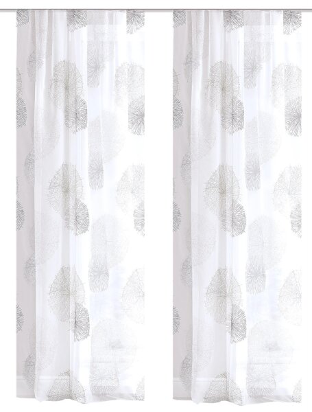 HOME WOHNIDEEN Rawlins 2Er Set Zugbandschal 245 X 140 cm 2x Fertigschal inkl. 1x Bügelband Grau