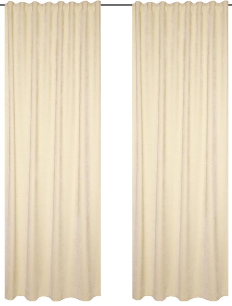 HOME WOHNIDEEN Wolly 2Er Set 160 x 135 cm 2x Thermoschal inkl. 1x Bügelband Creme