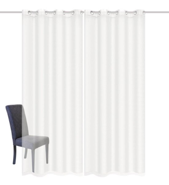 HOME WOHNIDEEN Dolly 2Er Set 225 x 140 cm 2x Fertigschal inkl. 1x Bügelband Weiß