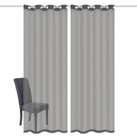 HOME WOHNIDEEN Dolly 2Er Set 175 x 140 cm 2x Fertigschal inkl. 1x Bügelband Grau