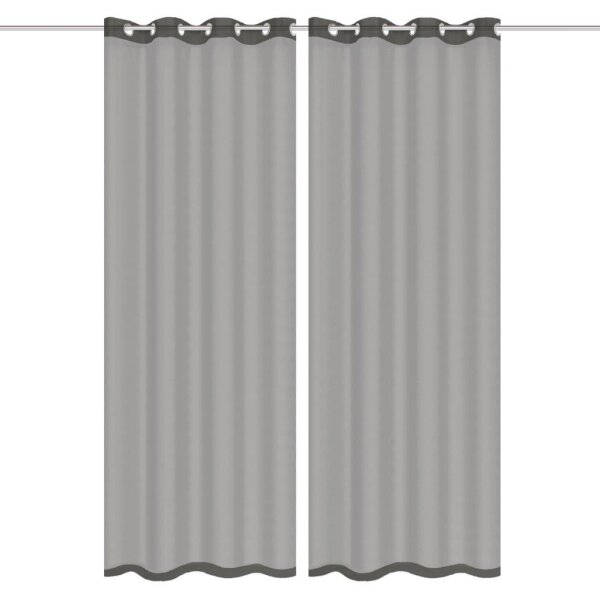 HOME WOHNIDEEN Dolly 2Er Set 225 x 140 cm 2x Fertigschal inkl. 1x Bügelband Grau