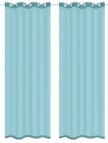 HOME WOHNIDEEN Dolly 2Er Set 175 x 140 cm 2x Fertigschal inkl. 1x Bügelband Türkis