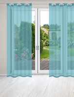 HOME WOHNIDEEN Dolly 2Er Set 245 x 140 cm 2x Fertigschal inkl. 1x Bügelband Türkis
