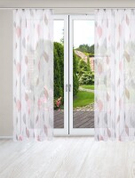 HOME WOHNIDEEN Paolo 2Er Set Kräuselband 145 x 140 cm 2x Fertigschal inkl. 1x Bügelband Rot