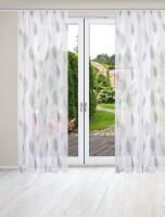 HOME WOHNIDEEN Paolo 2Er Set Kräuselband 225 x 140 cm 2x Fertigschal inkl. 1x Bügelband Stein