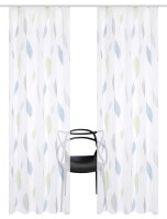 HOME WOHNIDEEN Paolo 2Er Set Kräuselband 225 x 140 cm 2x Fertigschal inkl. 1x Bügelband Blau Grün