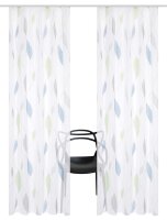HOME WOHNIDEEN Paolo 2Er Set Kräuselband 245 x 140 cm 2x Fertigschal inkl. 1x Bügelband Blau Grün