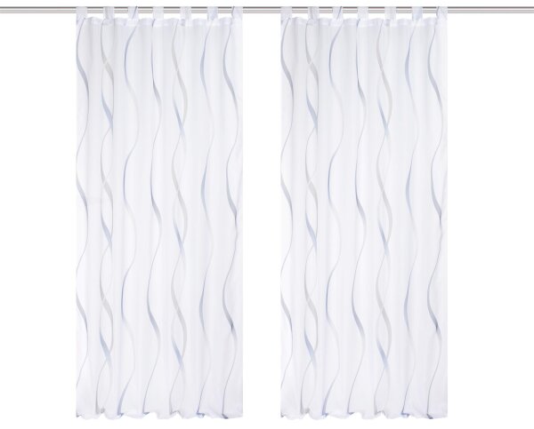 HOME WOHNIDEEN Schlaufenschal 2Er Set 245 x 140 cm 2x Fertigschal inkl. 1x Bügelband Blau