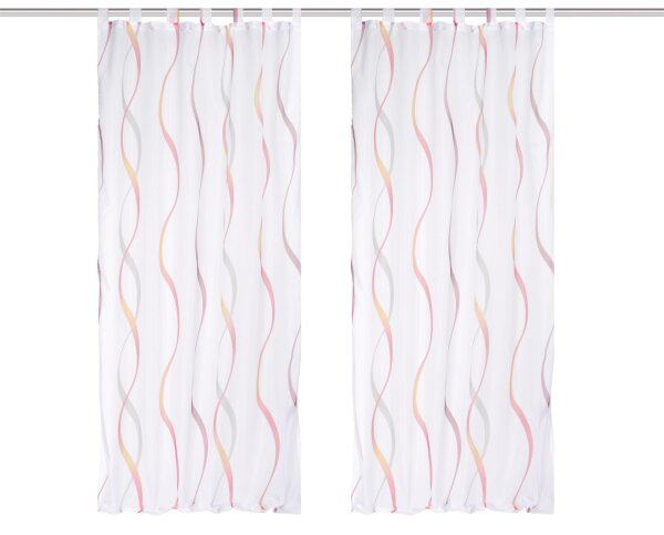 HOME WOHNIDEEN Schlaufenschal 2Er Set 245 x 140 cm 2x Fertigschal inkl. 1x Bügelband Rot