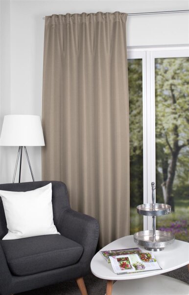 HOME WOHNIDEEN John 160 x 135 cm 1x Verdunklungsschal inkl. 1x Bügelband Taupe
