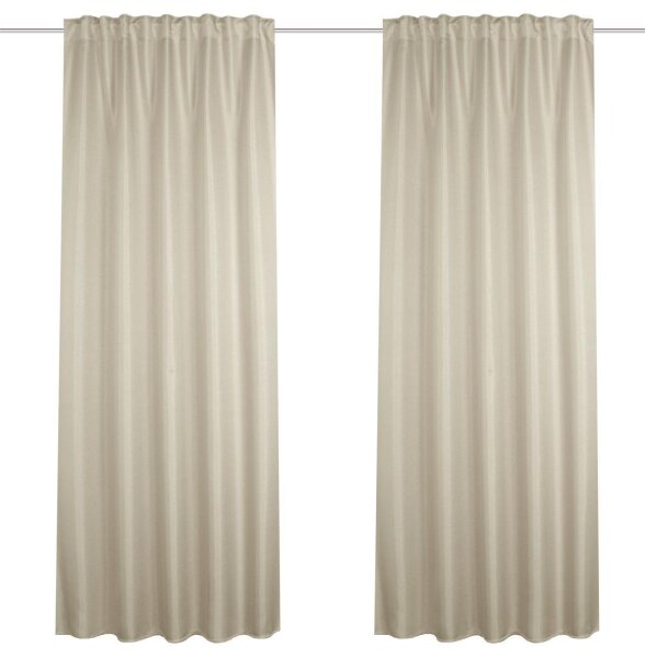 HOME WOHNIDEEN John 2Er Set 245 x 135 cm 2x Verdunklungsschal inkl. 1x Bügelband Taupe