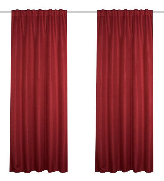 HOME WOHNIDEEN John 2Er Set 225 x 135 cm 2x Verdunklungsschal inkl. 1x Bügelband Beere