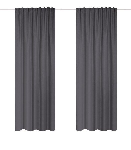 HOME WOHNIDEEN John 2Er Set 245 x 135 cm 2x Verdunklungsschal inkl. 1x Bügelband Anthrazit