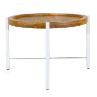 soma Couchtisch ø75cm Beistelltisch Wohnzimmer Tisch rund Sioux Metall Gestell tabacco - white
