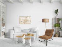 soma Couchtisch ø75cm Beistelltisch Wohnzimmer Tisch rund Sioux Metall Gestell tabacco - white