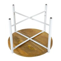 soma Couchtisch ø75cm Beistelltisch Wohnzimmer Tisch rund Sioux Metall Gestell tabacco - white