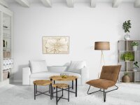 soma Couchtisch ø75cm Beistelltisch Wohnzimmer Tisch rund Sioux Metall Gestell tabacco - schwarz